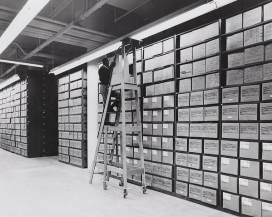 Washington National Records Center stacks, via NARA, #4477179